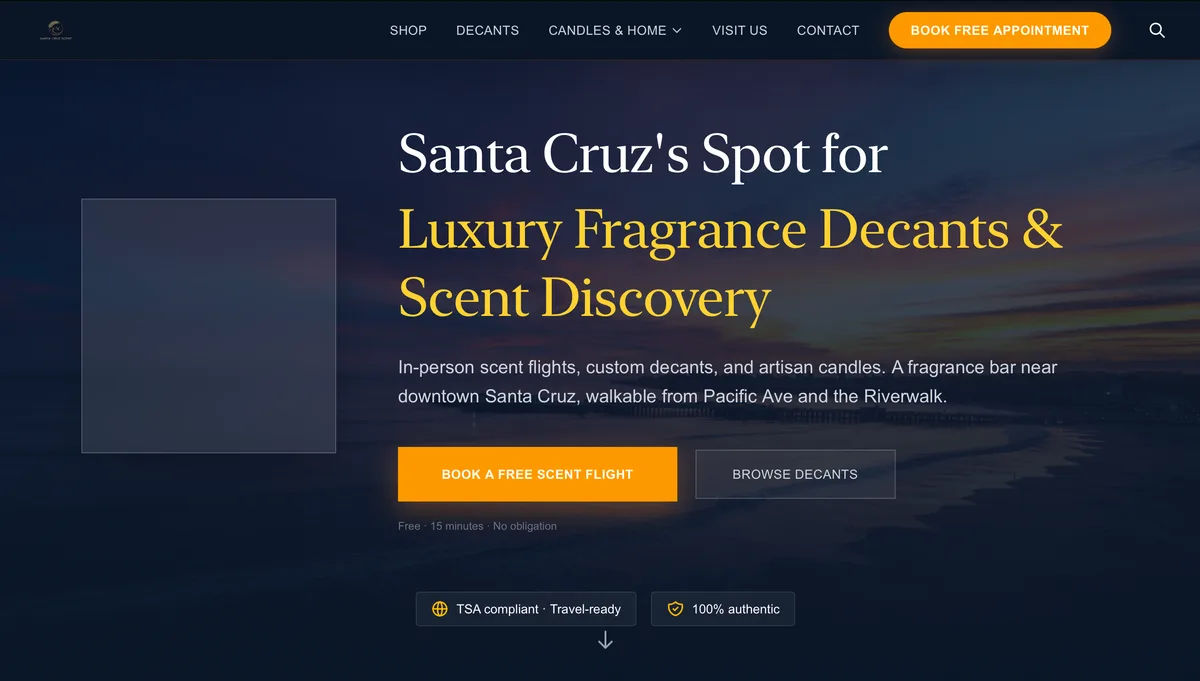 Santa Cruz Scent website